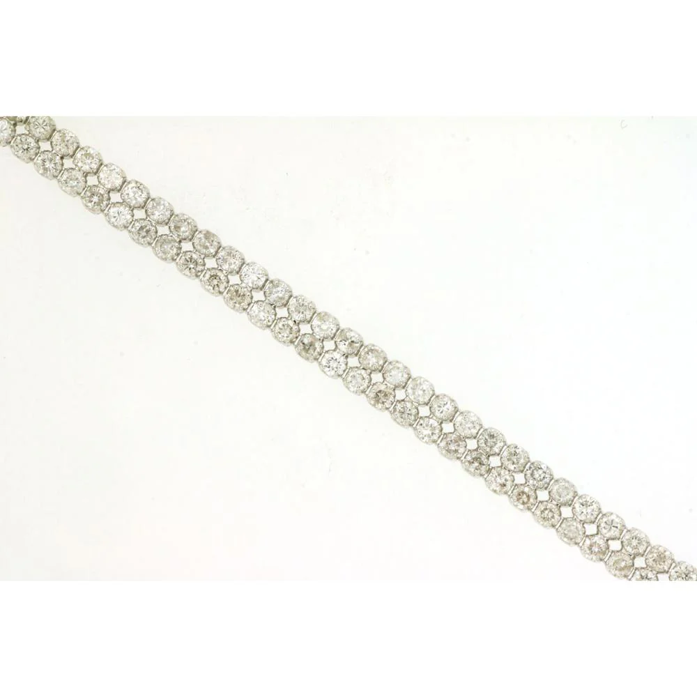 14K White Gold Diamond Tennis Bracelet with Round Diamonds - 2.70 Carats Total Diamond Weight - Royal Jewelry