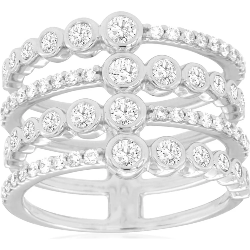14K White Gold Diamond Wedding Band - 1.07 Carats Total Diamond Weight - Royal Jewelry