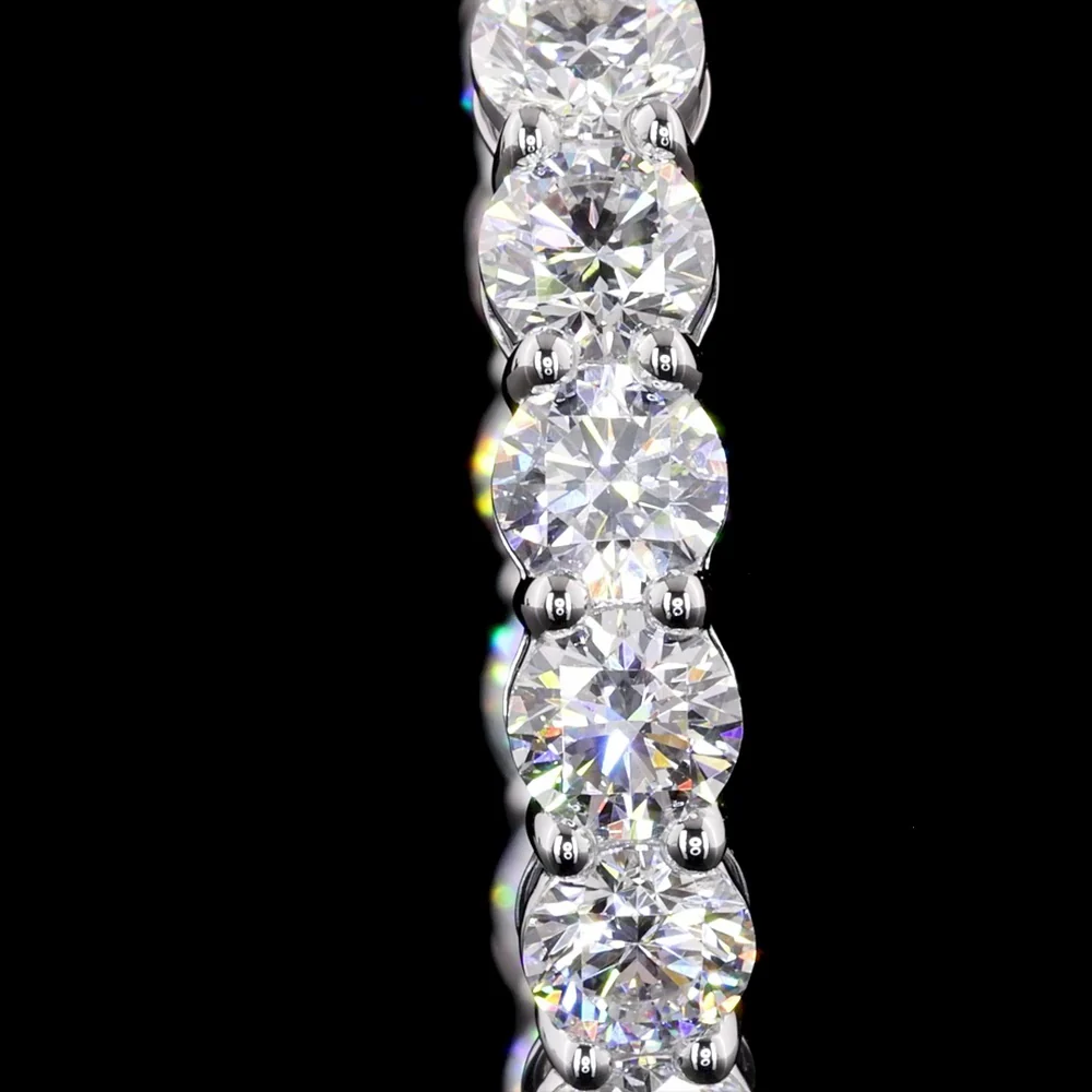 14K White Gold Double Row Hoop Earrings with 72 Brilliant Cut Lab Diamonds - 15.5 Carat Total Weight - Covaloro Fine Jewelry - Image 2