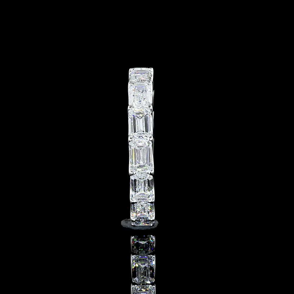 14K White Gold East-West Eternity Band with Emerald Cut Lab Diamonds - 3.01 Total Carat Weight - Covaloro Fine Jewelry - Image 2