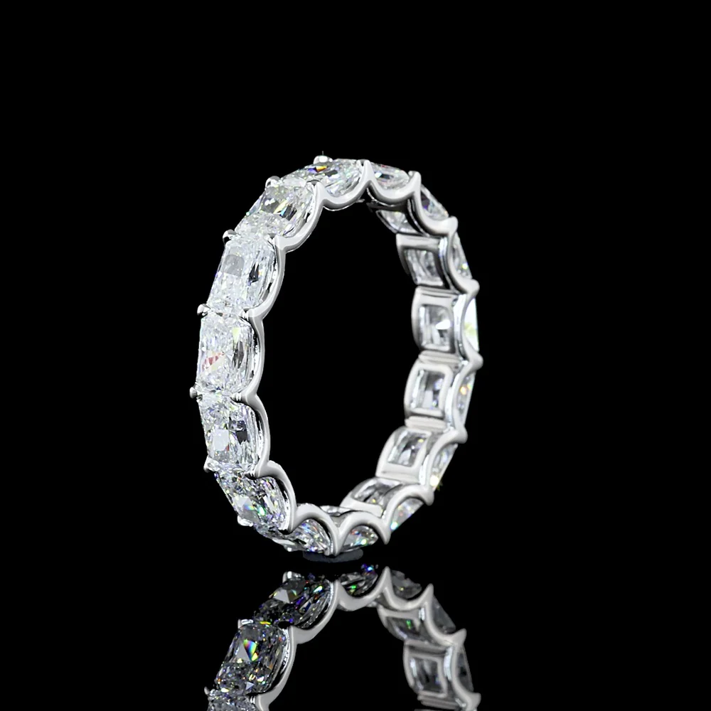 14K White Gold East-West Eternity Band with U-Prong Set Radiant Cut Lab Diamonds - 3.01 Total Carat Weight - Covaloro Fine Jewelry - Image 4