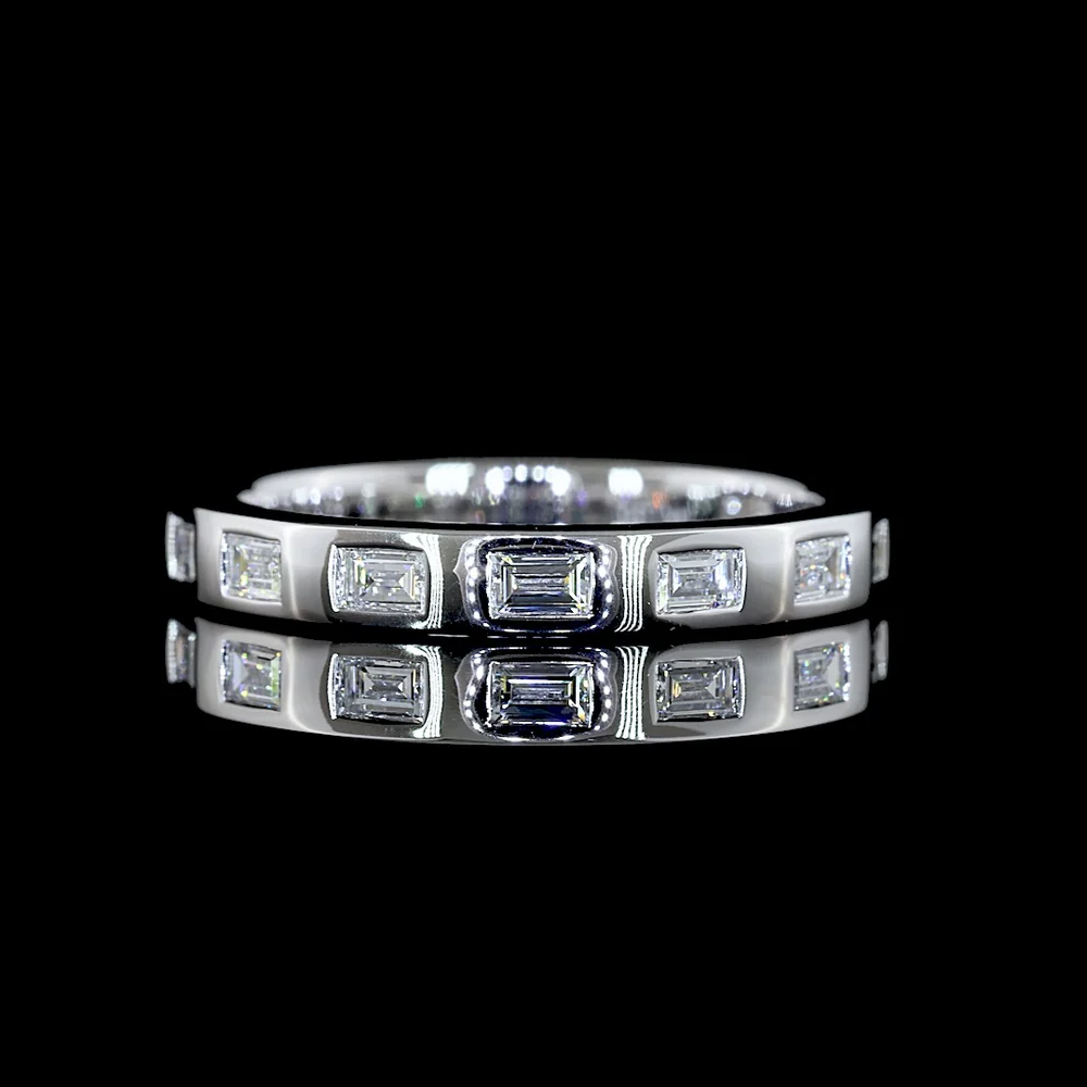 14K White Gold East-West Flush Set Baguette Lab Diamond Eternity Band - 0.44 Carat Total Weight - Covaloro Fine Jewelry