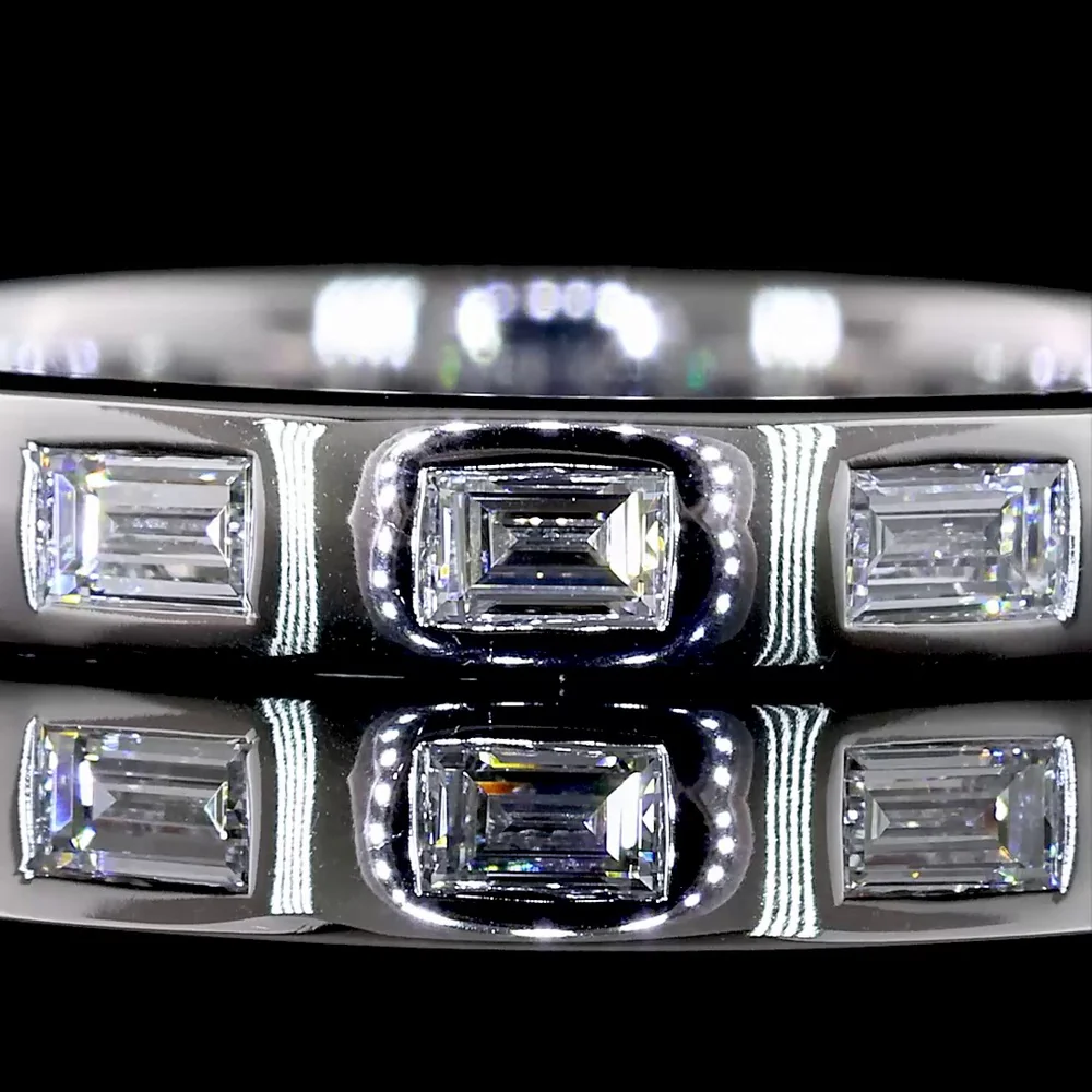 14K White Gold East-West Flush Set Baguette Lab Diamond Eternity Band - 0.44 Carat Total Weight - Covaloro Fine Jewelry - Image 2