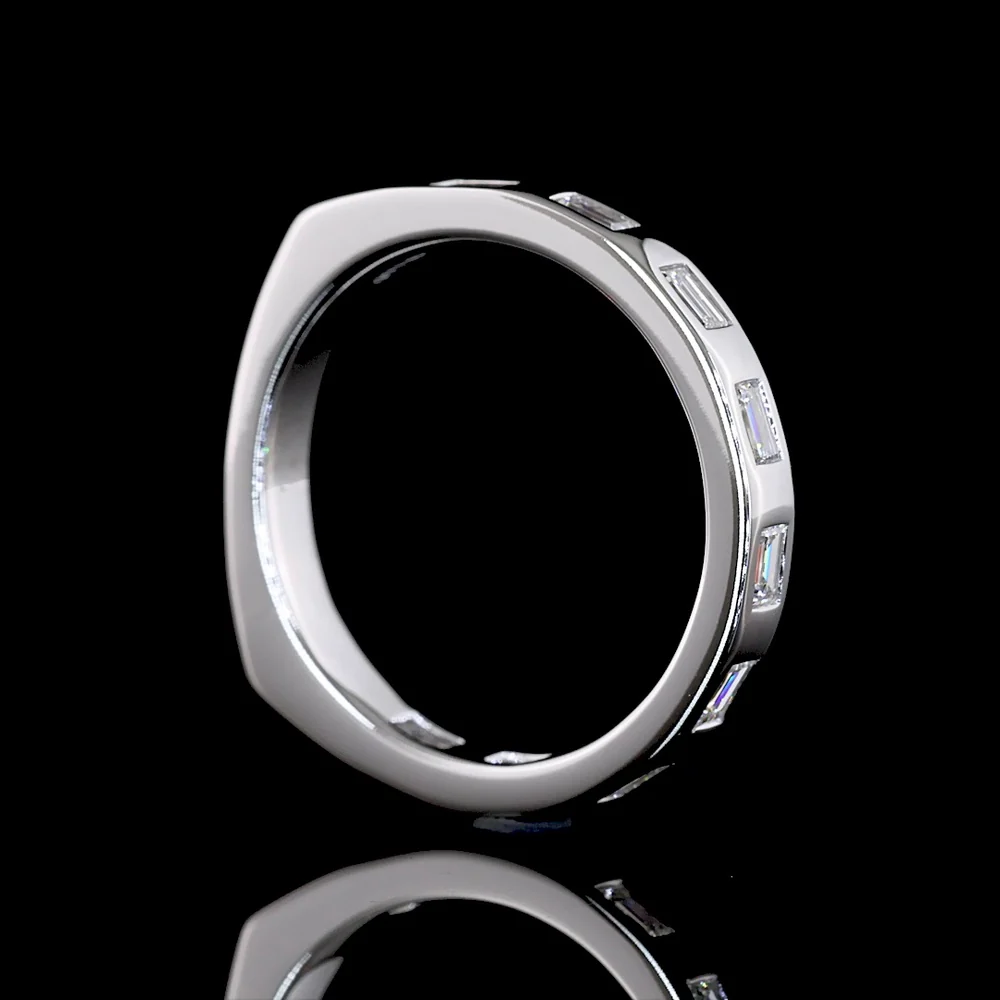 14K White Gold East-West Flush Set Baguette Lab Diamond Eternity Band - 0.44 Carat Total Weight - Covaloro Fine Jewelry - Image 3