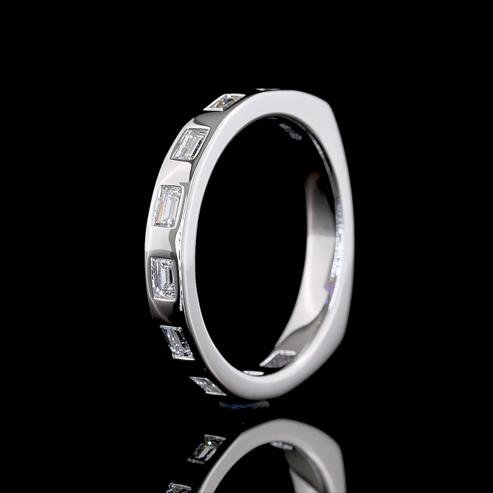 14K White Gold East-West Flush Set Baguette Lab Diamond Eternity Band - 0.44 Carat Total Weight - Covaloro Fine Jewelry - Image 4