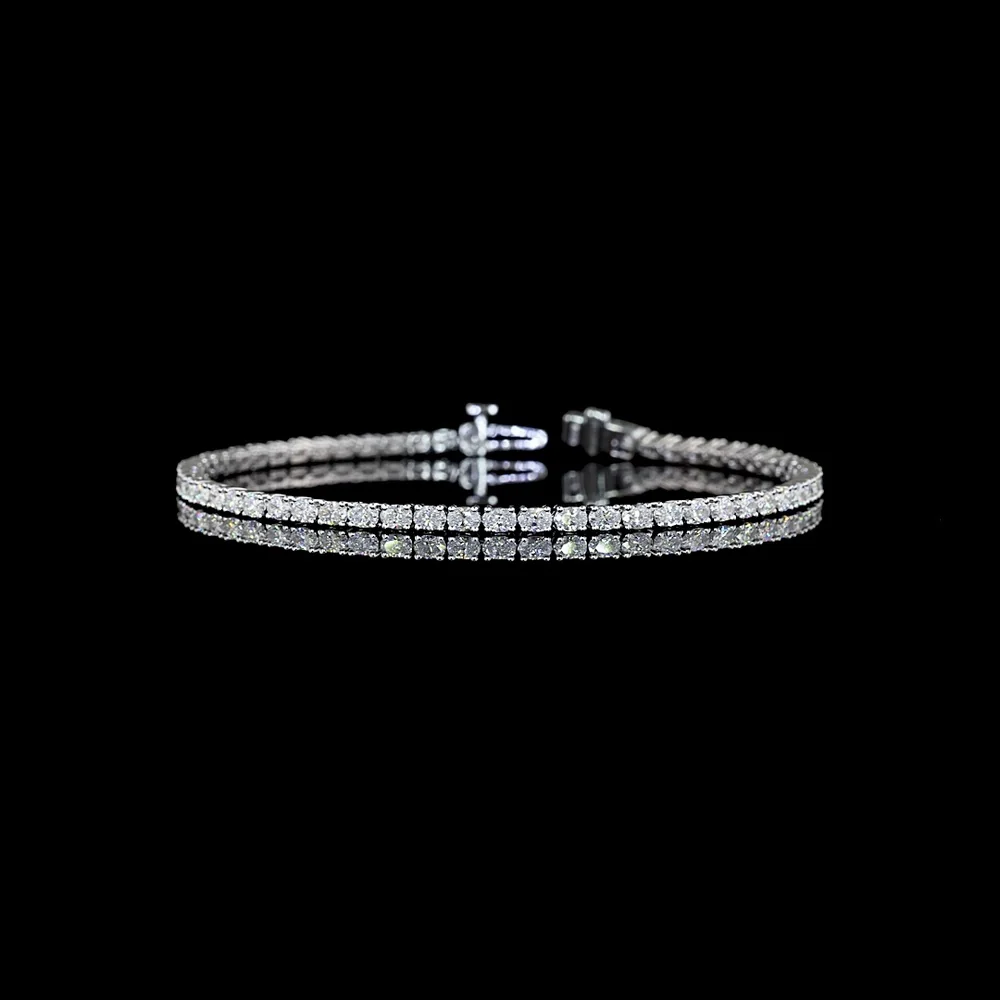 14K White Gold East-West Oval Cut Lab Diamond Tennis Bracelet - 3.01 Carat Total Weight - E-F Color VS Clarity - Covaloro Fine Jewelry