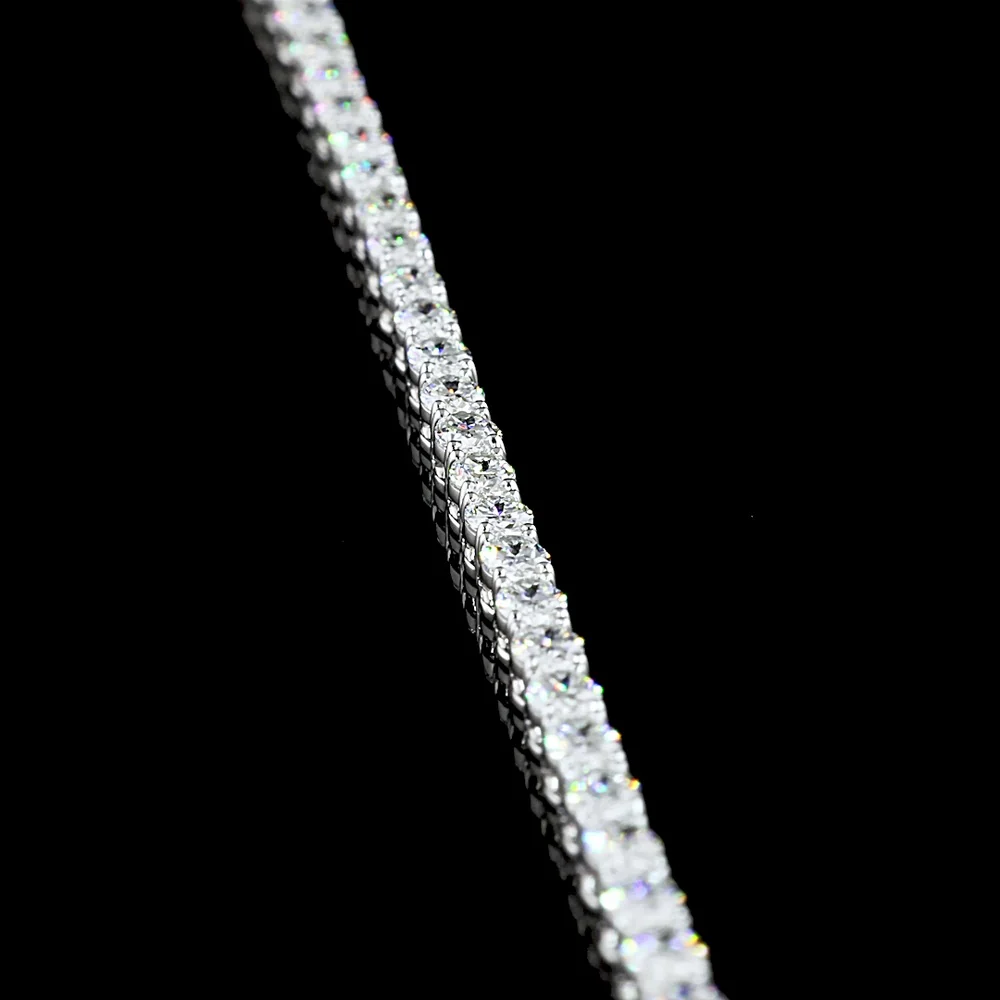 14K White Gold East-West Oval Cut Lab Diamond Tennis Necklace - 9.89 Total Carat Weight, 114 Stones, E-F Color VS1 Clarity - Covaloro Fine Jewelry - Image 3