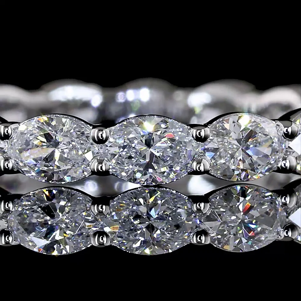 14K White Gold East-West Oval Lab Diamond Eternity Band - 1.51 Carats Total Diamond Weight, 17 Stones E-F VS1 - Covaloro Fine Jewelry - Image 2