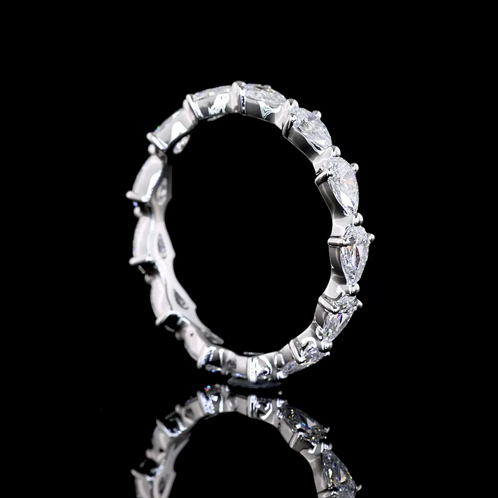 14K White Gold East-West Pear Shape Lab Diamond Eternity Band - 1.44 Carats Total Diamond Weight - Covaloro Fine Jewelry - Image 3