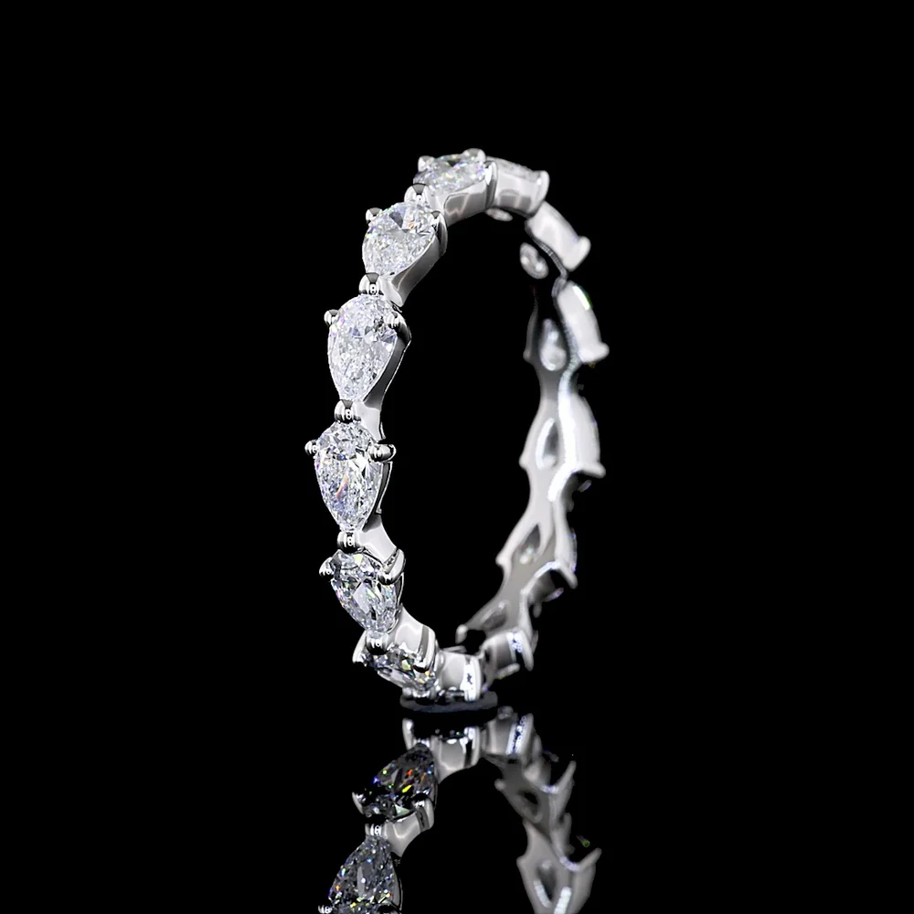 14K White Gold East-West Pear Shape Lab Diamond Eternity Band - 1.44 Carats Total Diamond Weight - Covaloro Fine Jewelry - Image 4