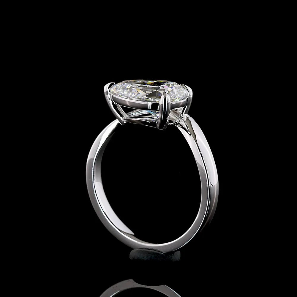 14K White Gold East-West Pear Shape Solitaire Ring with 2.57 Carat Lab Grown D VVS1 Diamond - IGI Certified - Covaloro Fine Jewelry - Image 3