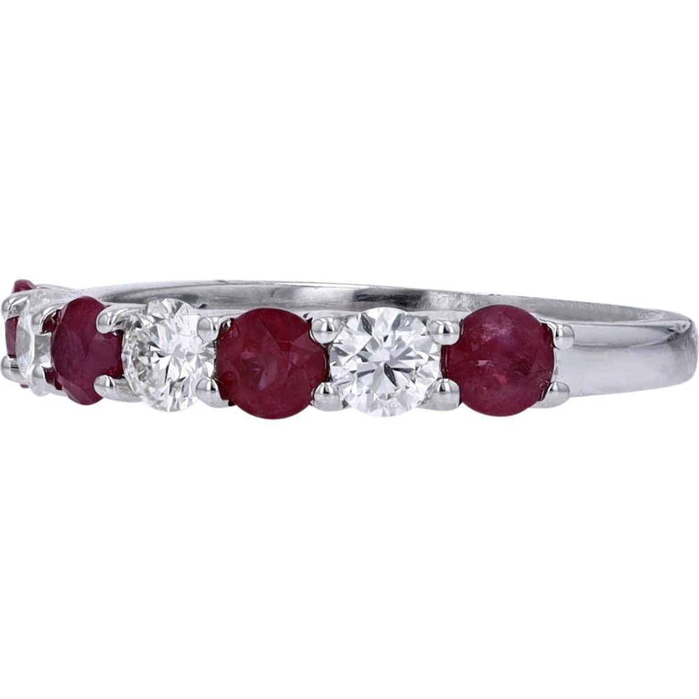 14K White Gold EFFY Ruby & Diamond Eternity Band - 0.95 Carat Ruby & 0.44 Carat Diamond Total Weight - Image 2