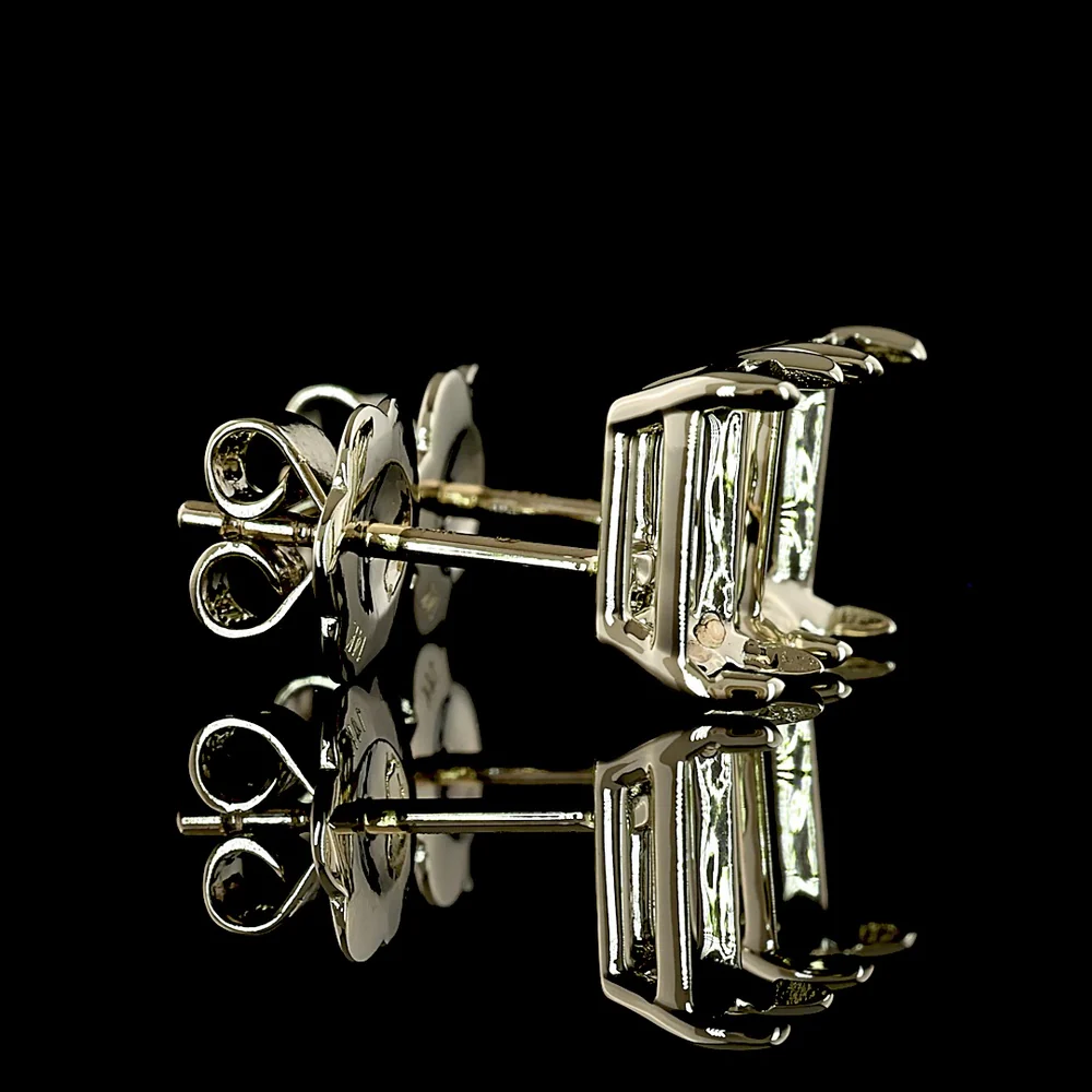 14K White Gold Emerald Cut Lab Diamond Stud Earrings - 2.45 Carat Total Weight, D Color, GIA Certified, North-South Prong Setting - Covaloro Fine Jewelry - Image 2