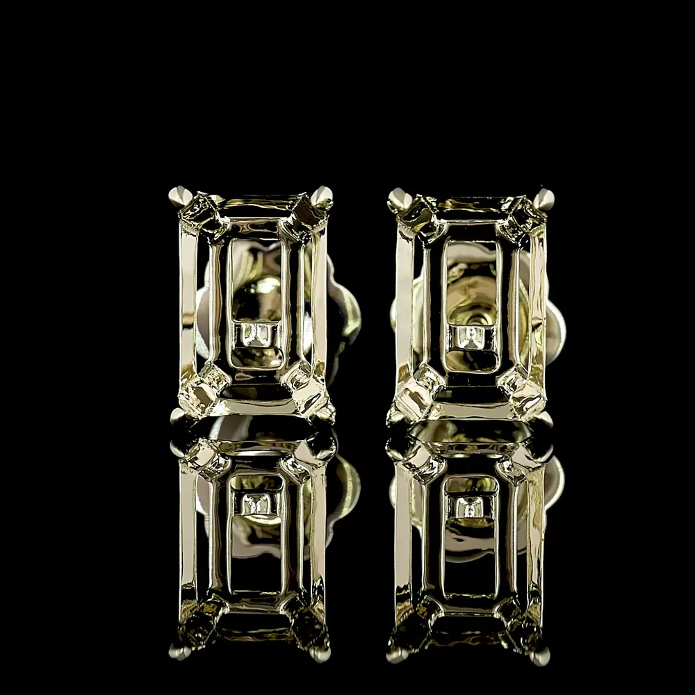 14K White Gold Emerald Cut Lab Diamond Stud Earrings - 4.02 Carats Total Weight, GIA Certified D VS1 - Covaloro Fine Jewelry