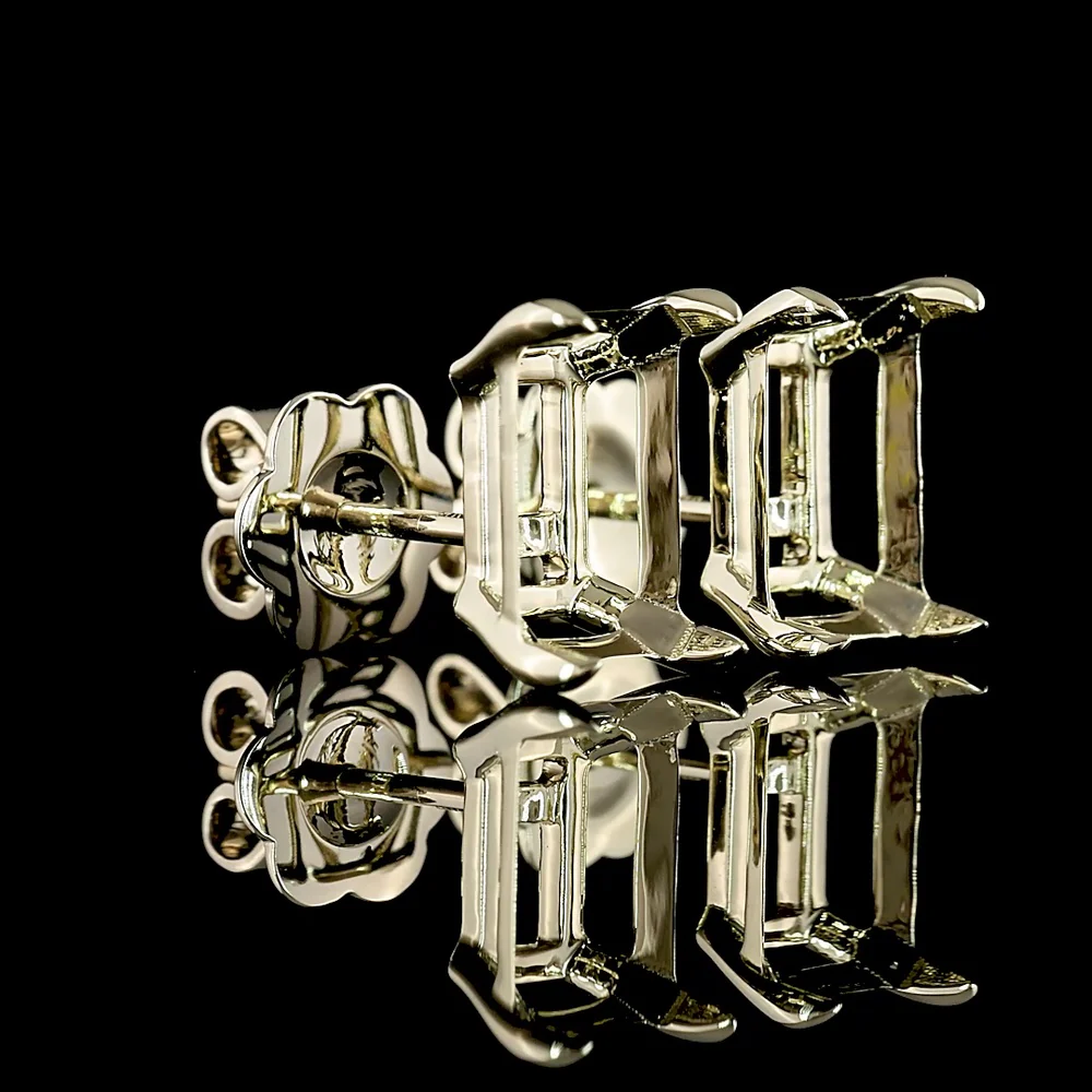 14K White Gold Emerald Cut Lab Diamond Stud Earrings - 4.02 Carats Total Weight, GIA Certified D VS1 - Covaloro Fine Jewelry - Image 2