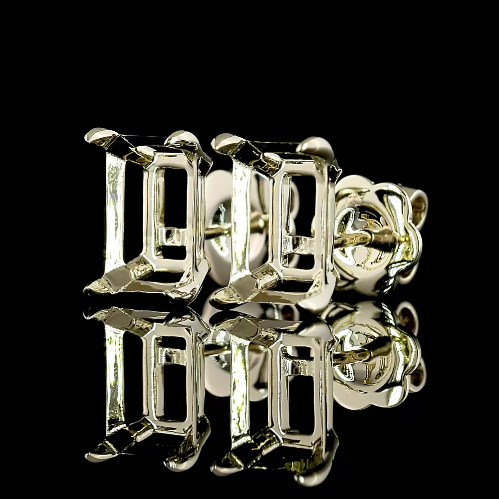 14K White Gold Emerald Cut Lab Diamond Stud Earrings - 4.02 Carats Total Weight, GIA Certified D VS1 - Covaloro Fine Jewelry - Image 3