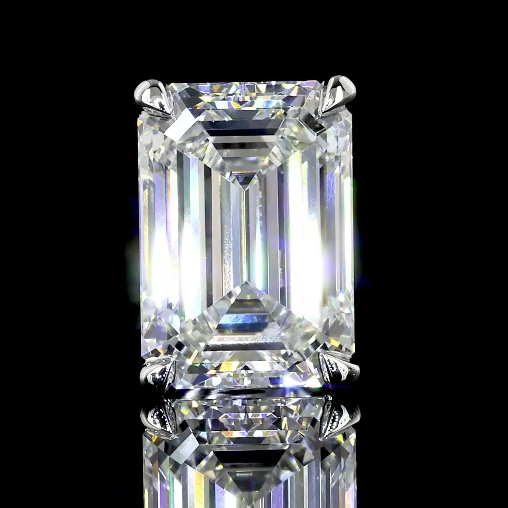 14K White Gold Emerald Cut Lab Diamond Stud Earrings - 5.04 Carats Total Diamond Weight (E VVS2 & F VS1) - Covaloro Fine Jewelry - Image 2