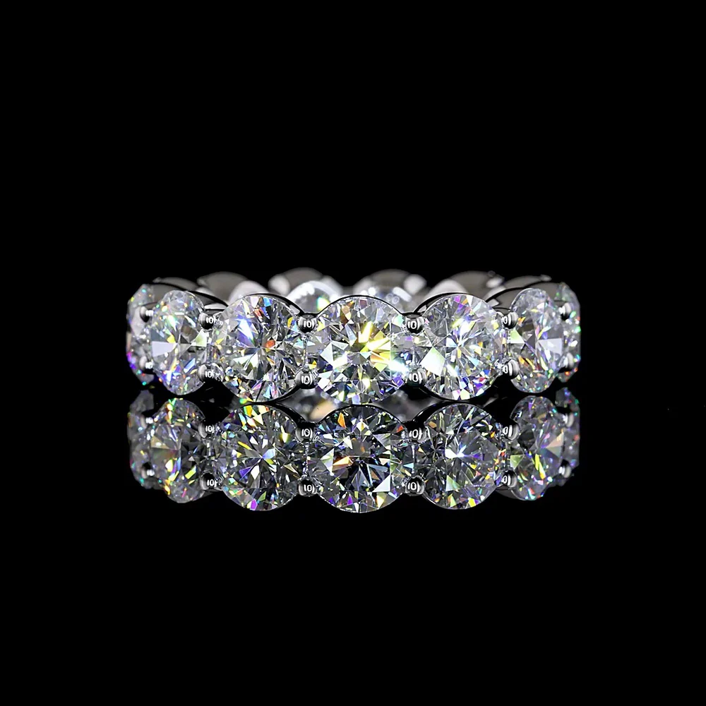 14K White Gold Eternity Band with 13 Round Brilliant Cut Lab Diamonds - 8.03 Carat Total Weight, E-F Color, VS Clarity - Covaloro Fine Jewelry