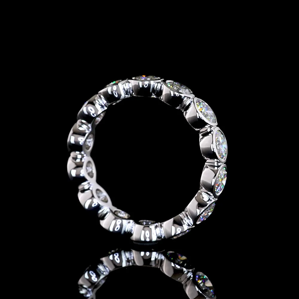 14K White Gold Eternity Band with 14 Bezel-Set Round Lab Diamonds - 3.11 Carat Total Weight, E-F Color, VS1 Clarity - Covaloro Fine Jewelry - Image 3