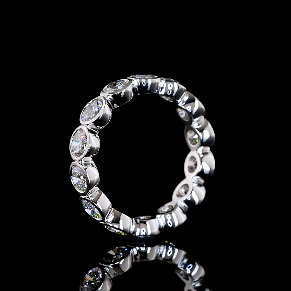 14K White Gold Eternity Band with 14 Bezel-Set Round Lab Diamonds - 3.11 Carat Total Weight, E-F Color, VS1 Clarity - Covaloro Fine Jewelry - Image 4