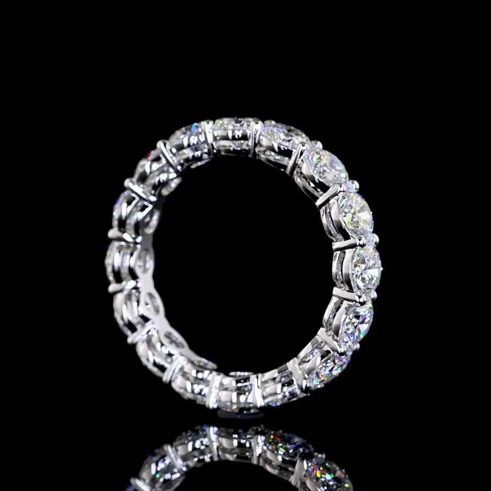 14K White Gold Eternity Band with 16 Round Brilliant Cut Lab Diamonds - 4.57 Carat Total Weight, E-F Color, VS Clarity - Covaloro Fine Jewelry - Image 3