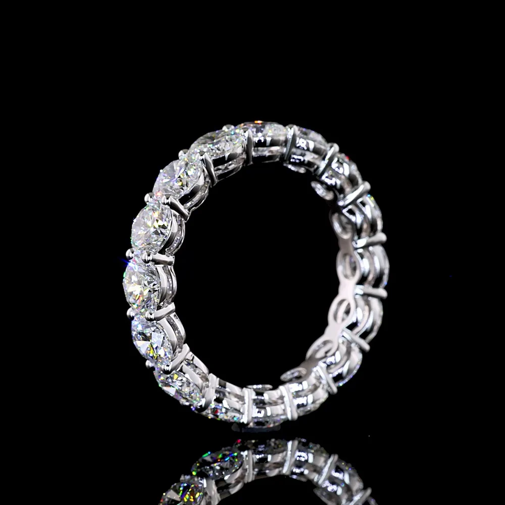 14K White Gold Eternity Band with 16 Round Brilliant Cut Lab Diamonds - 4.57 Carat Total Weight, E-F Color, VS Clarity - Covaloro Fine Jewelry - Image 4
