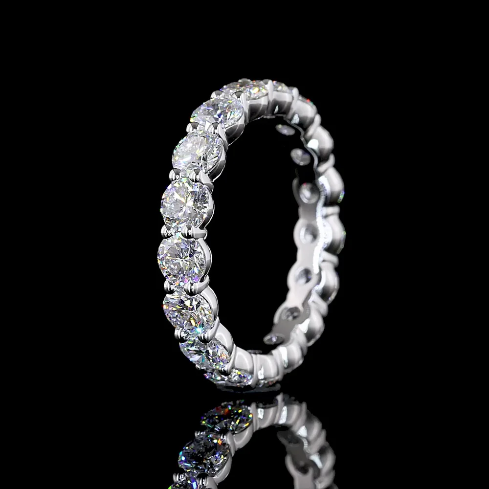 14K White Gold Eternity Band with 17 Prong-Set Round Brilliant Cut Lab Diamonds - 2.73 Carat Total Weight, E-F Color, VS Clarity - Covaloro Fine Jewelry - Image 4