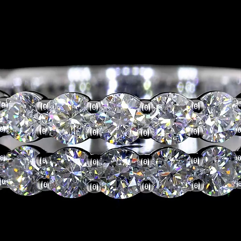 14K White Gold Eternity Band with 19 Prong-Set Round Lab Diamonds - 0.85 Carats Total Diamond Weight - Covaloro Fine Jewelry - Image 2