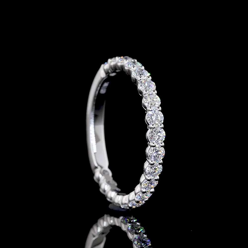 14K White Gold Eternity Band with 19 Prong-Set Round Lab Diamonds - 0.85 Carats Total Diamond Weight - Covaloro Fine Jewelry - Image 3
