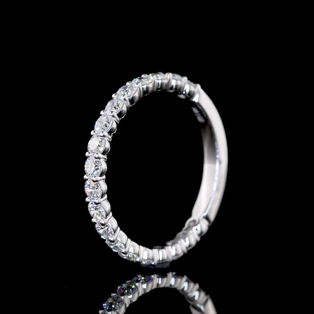 14K White Gold Eternity Band with 19 Prong-Set Round Lab Diamonds - 0.85 Carats Total Diamond Weight - Covaloro Fine Jewelry - Image 4