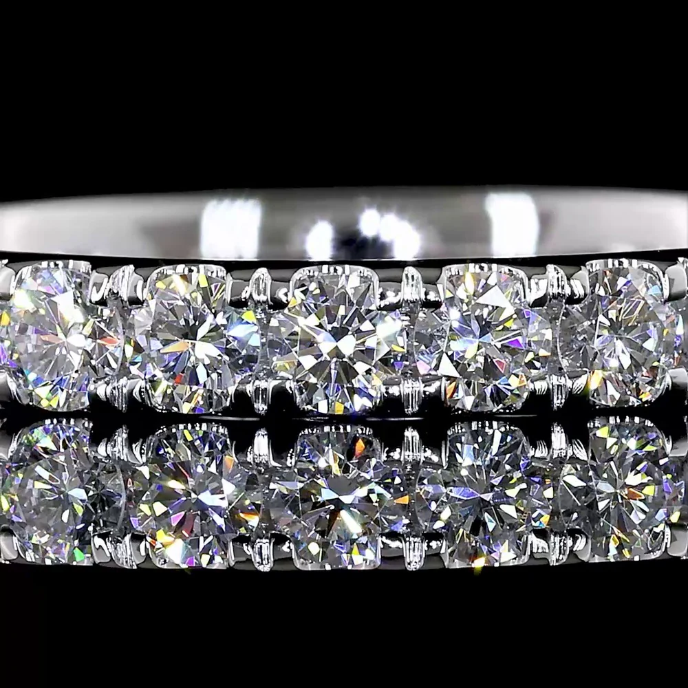 14K White Gold Eternity Band with 20 Brilliant Cut Lab Diamonds in Micro Pavé Setting - 0.92 Carat Total Diamond Weight - Covaloro Fine Jewelry - Image 2