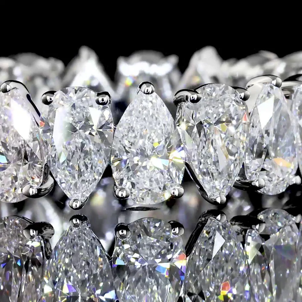 14K White Gold Eternity Band with 20 North-South Pear Shaped Lab Diamonds - 3.77 Carats Total Diamond Weight - Covaloro Fine Jewelry - Image 3