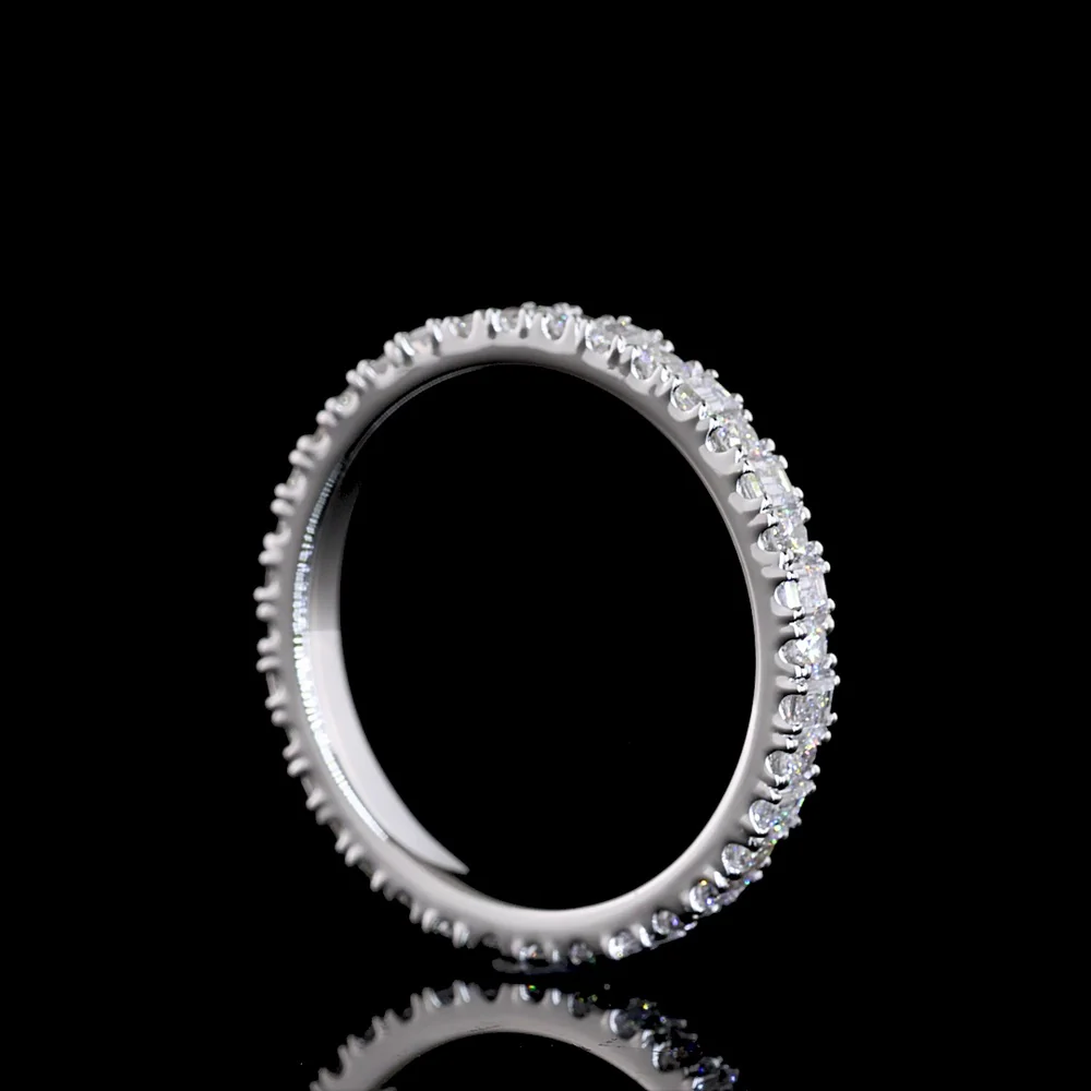 14K White Gold Eternity Band with Alternating Baguette and Round Lab Diamonds - 0.92 Total Carat Weight, E-F Color VS Clarity - Covaloro Fine Jewelry - Image 3