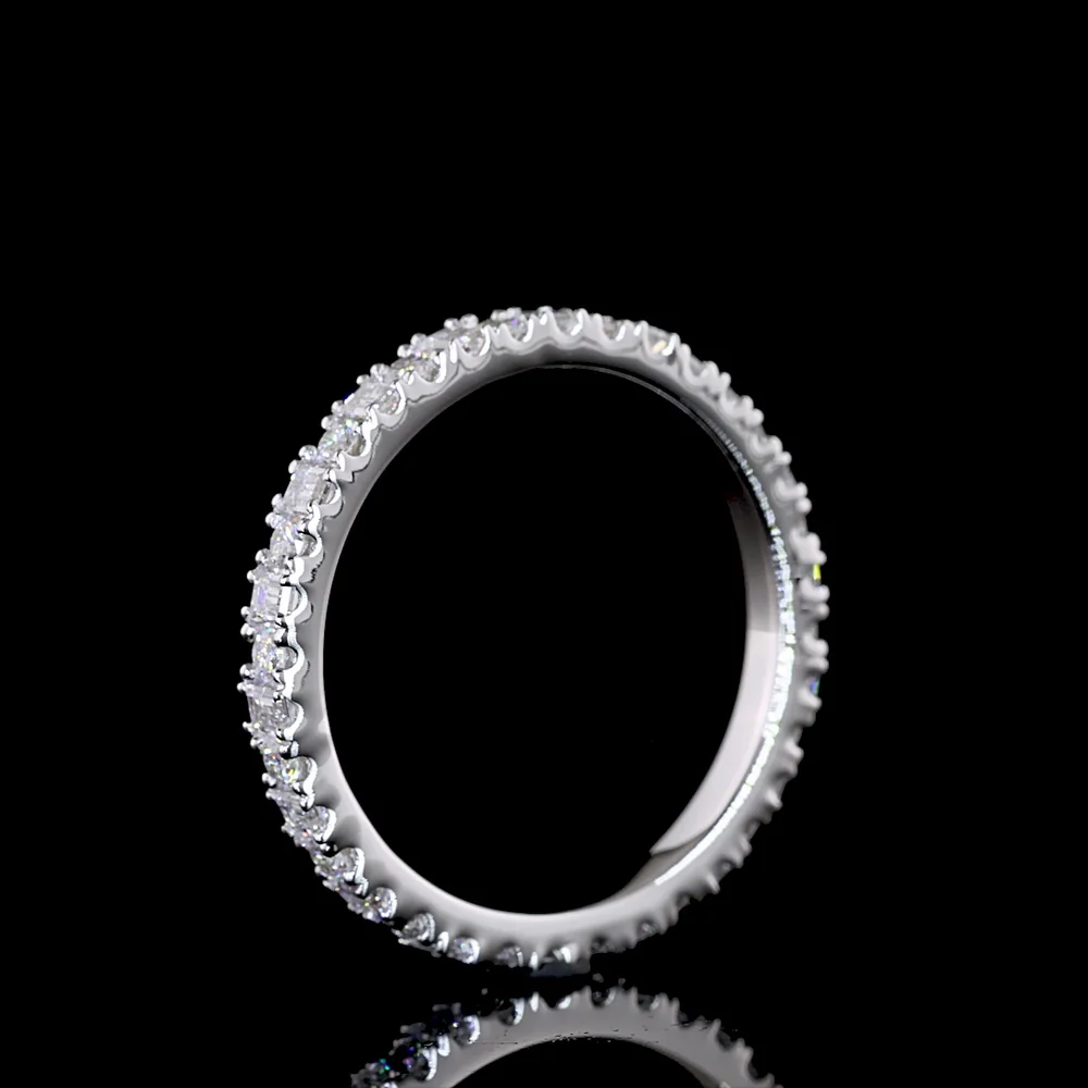 14K White Gold Eternity Band with Alternating Baguette and Round Lab Diamonds - 0.92 Total Carat Weight, E-F Color VS Clarity - Covaloro Fine Jewelry - Image 4