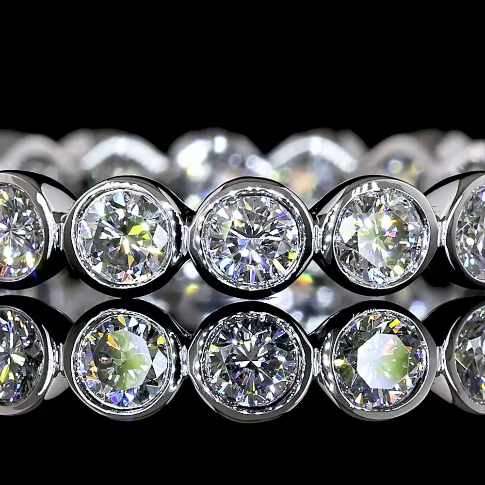 14K White Gold Eternity Band with Bezel-Set Round Lab Diamonds - 1.03 Carat Total Weight, E-F Color VS1 Clarity - Covaloro Fine Jewelry - Image 2
