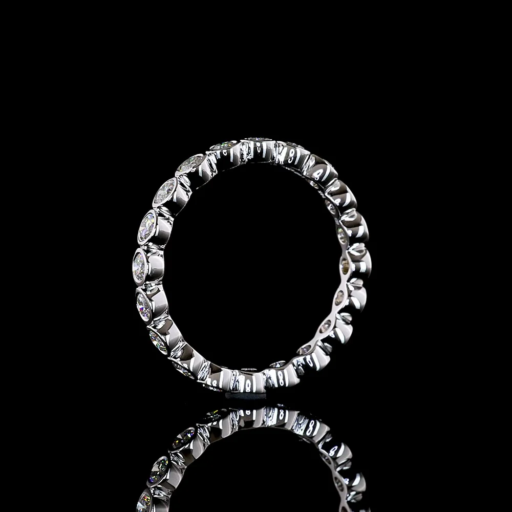 14K White Gold Eternity Band with Bezel-Set Round Lab Diamonds - 1.03 Carat Total Weight, E-F Color VS1 Clarity - Covaloro Fine Jewelry - Image 4