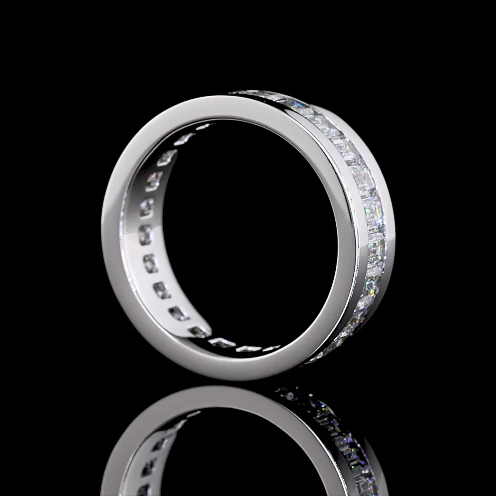 14K White Gold Eternity Band with Channel Set Emerald Cut Lab Diamonds - 3.49 Carat Total Weight - Covaloro Fine Jewelry - Image 3