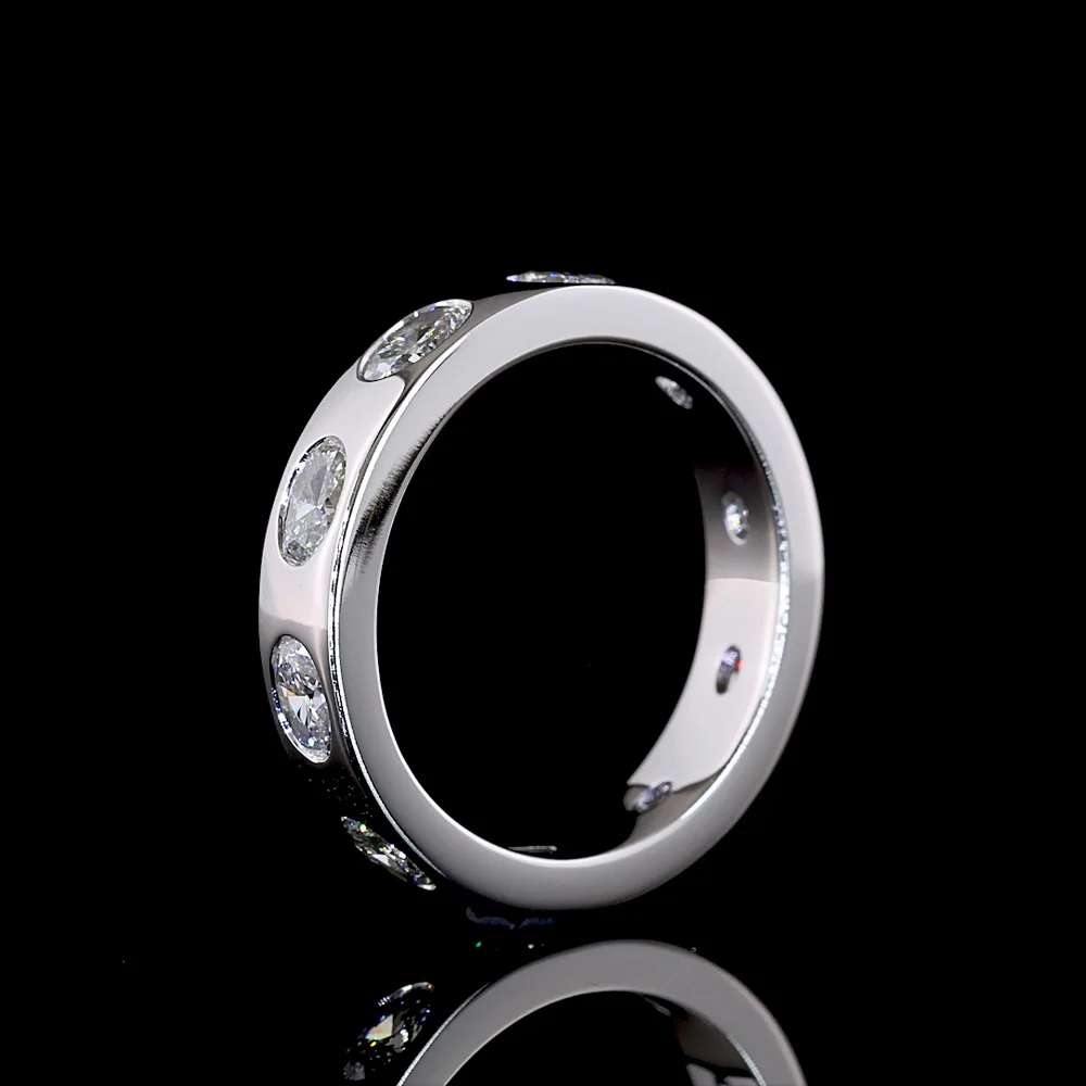 14K White Gold Eternity Band with East-West Flush Set Oval Cut Lab Diamonds - 1.59 Carat Total Diamond Weight (10 Stones, E-F VS1) - Covaloro Fine Jewelry - Image 4