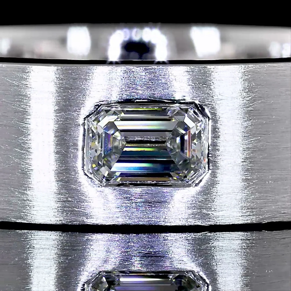 14K White Gold Eternity Band with Flush Set East-West Emerald Cut Lab Diamonds - 1.19 Carat Total Weight - Covaloro Fine Jewelry - Image 2