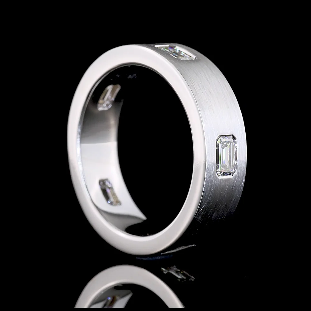 14K White Gold Eternity Band with Flush Set East-West Emerald Cut Lab Diamonds - 1.19 Carat Total Weight - Covaloro Fine Jewelry - Image 3