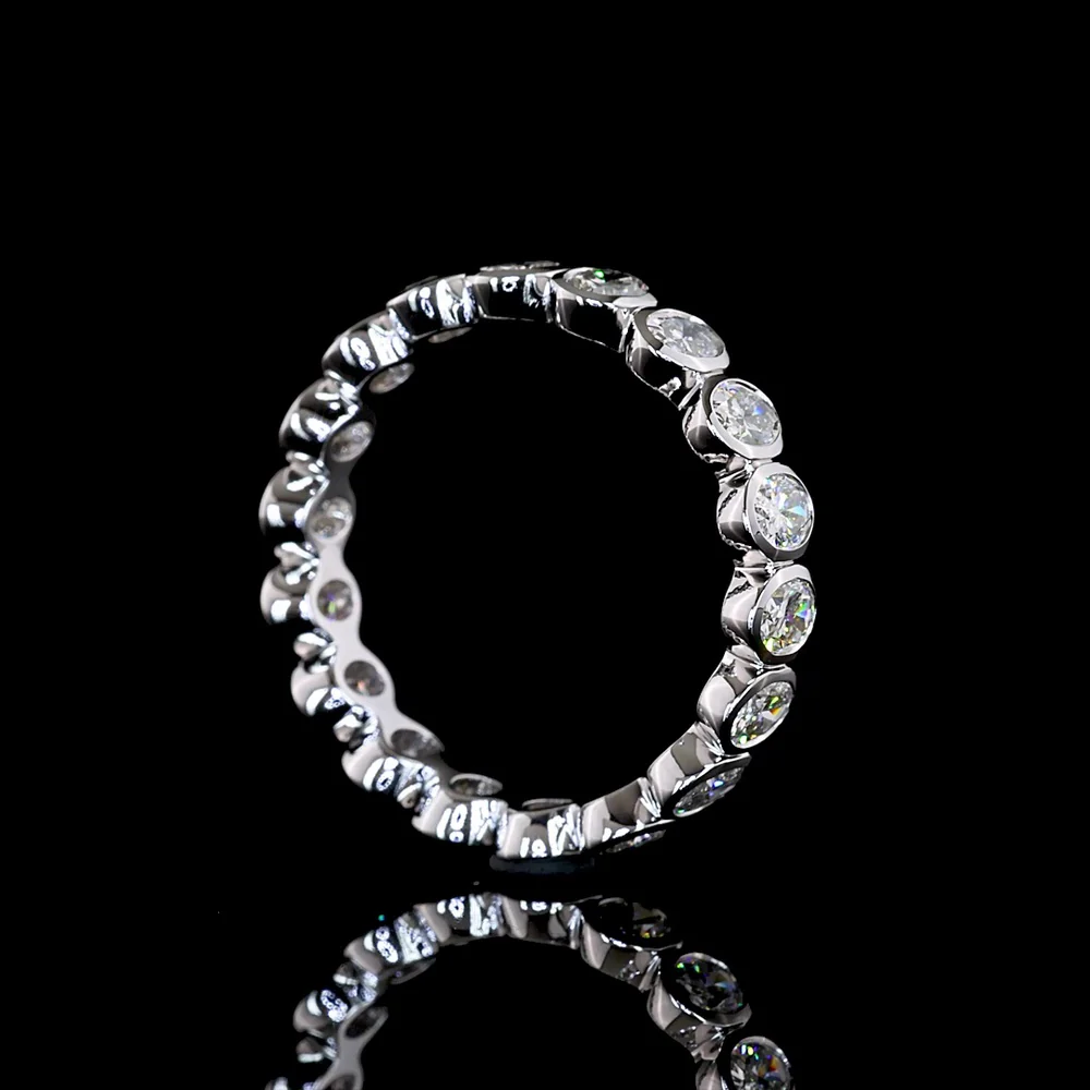 14K White Gold Eternity Band with North-South Bezel Set Oval Lab Diamonds - 1.99 Carats Total Diamond Weight - Covaloro Fine Jewelry - Image 3