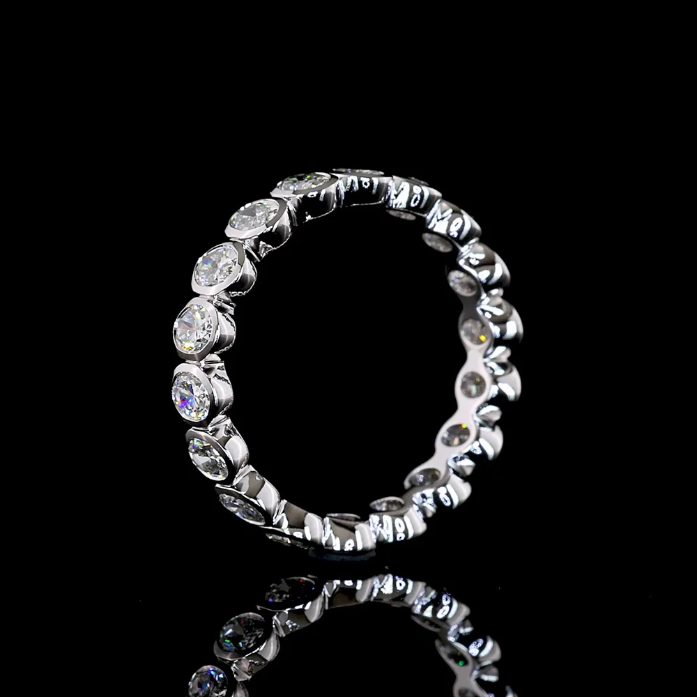 14K White Gold Eternity Band with North-South Bezel Set Oval Lab Diamonds - 1.99 Carats Total Diamond Weight - Covaloro Fine Jewelry - Image 4