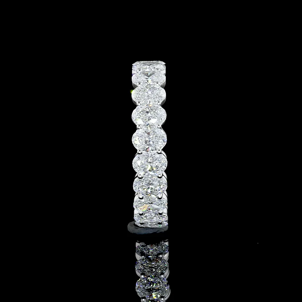 14K White Gold Eternity Band with Prong Set Oval Cut Lab Diamonds - 2.90 Total Carat Weight - Covaloro Fine Jewelry - Image 4