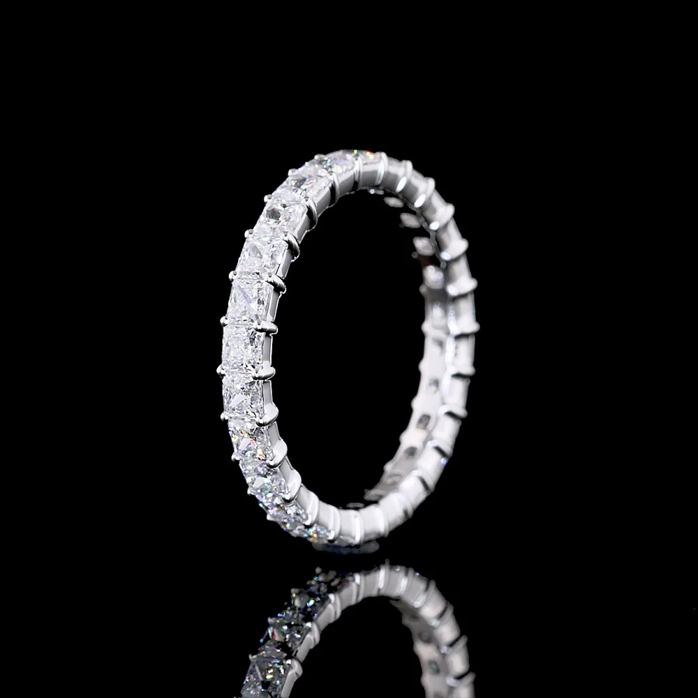 14K White Gold Eternity Band with Prong Set Princess Cut Lab Diamonds - 1.91 Carats Total Diamond Weight - Covaloro Fine Jewelry - Image 4