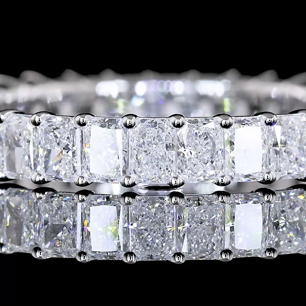 14K White Gold Eternity Band with Prong Set Radiant Cut Lab Diamonds - 1.80 Carat Total Weight (32 Stones, E-F VS Clarity) - Covaloro Fine Jewelry - Image 2