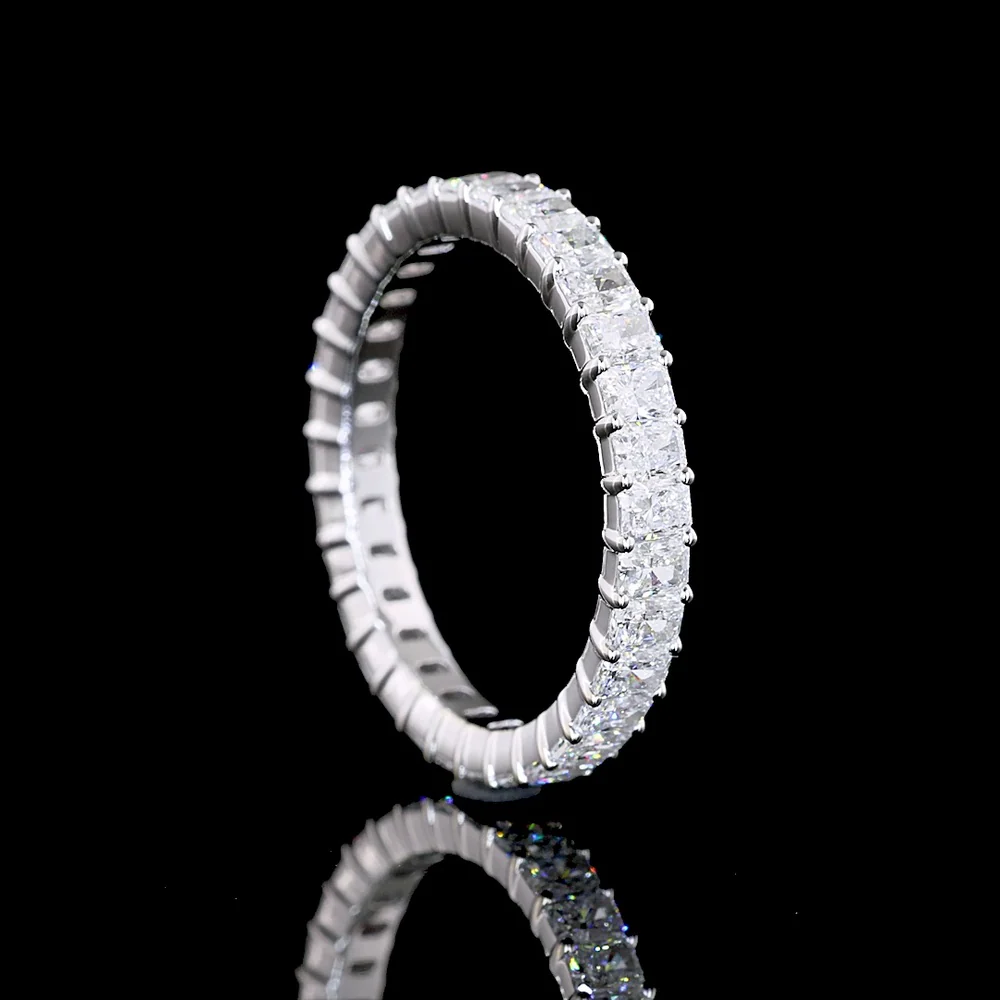 14K White Gold Eternity Band with Prong Set Radiant Cut Lab Diamonds - 1.80 Carat Total Weight (32 Stones, E-F VS Clarity) - Covaloro Fine Jewelry - Image 3