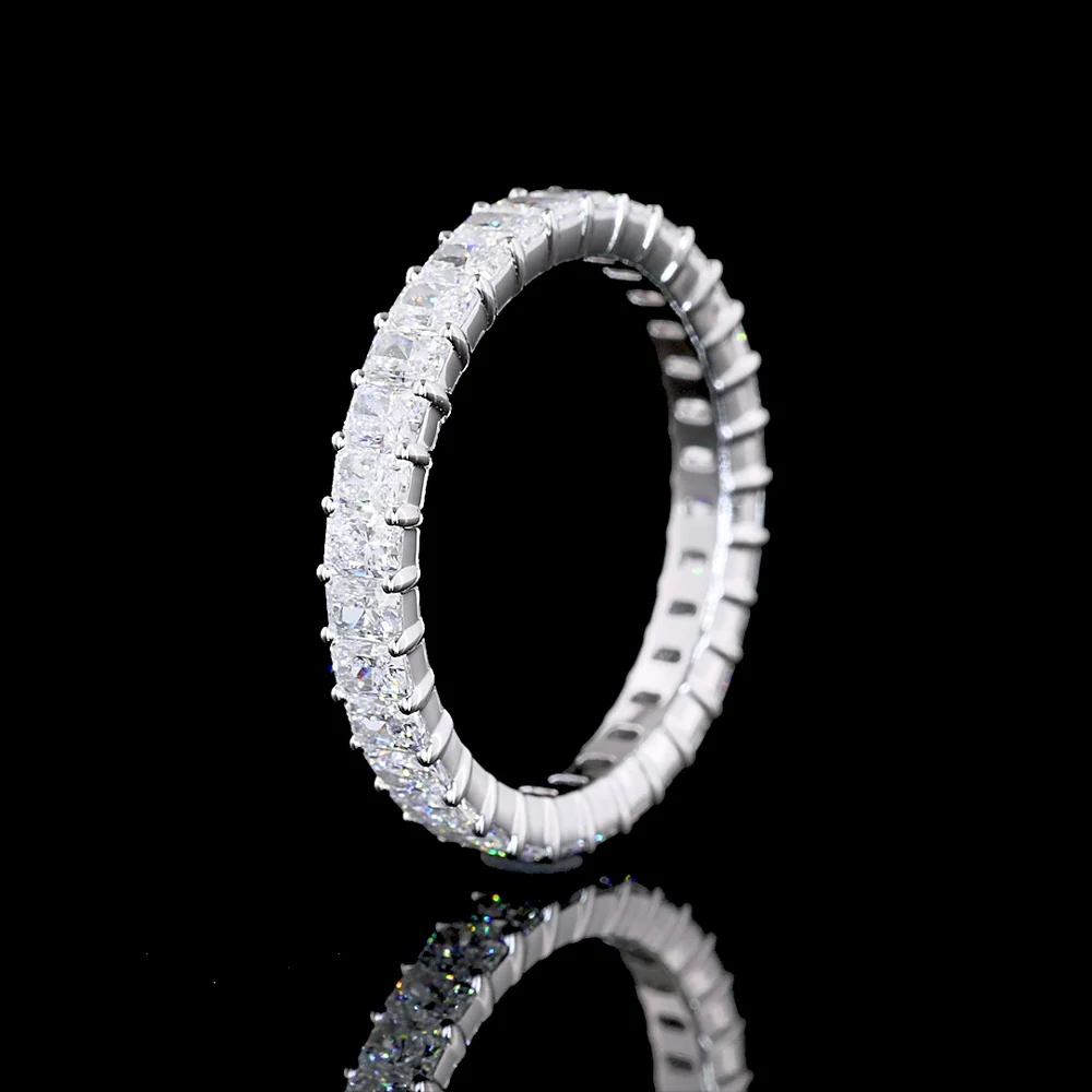 14K White Gold Eternity Band with Prong Set Radiant Cut Lab Diamonds - 1.80 Carat Total Weight (32 Stones, E-F VS Clarity) - Covaloro Fine Jewelry - Image 4