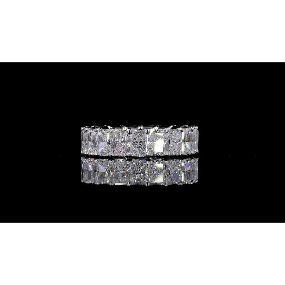 14K White Gold Eternity Band with Prong Set Radiant Cut Lab Diamonds - 5.87 Carat Total Diamond Weight (F Color, VS2 Clarity) - Covaloro Fine Jewelry - Image 3