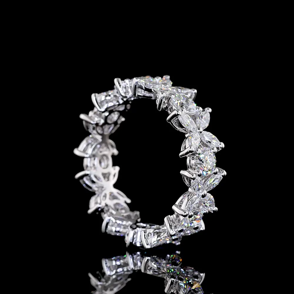14K White Gold Eternity Band with Prong Set Round Lab-Grown Diamonds - 2.25 Carats Total Diamond Weight - Covaloro Fine Jewelry - Image 3