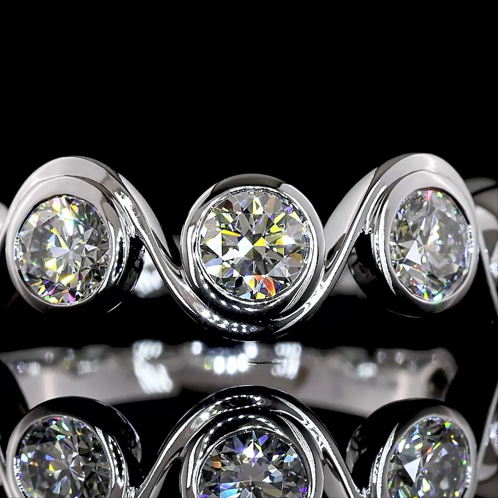 14K White Gold Eternity Band with Seven Bezel-Set Round Lab Diamonds - 1.57 Carat Total Weight - Covaloro Fine Jewelry - Image 2